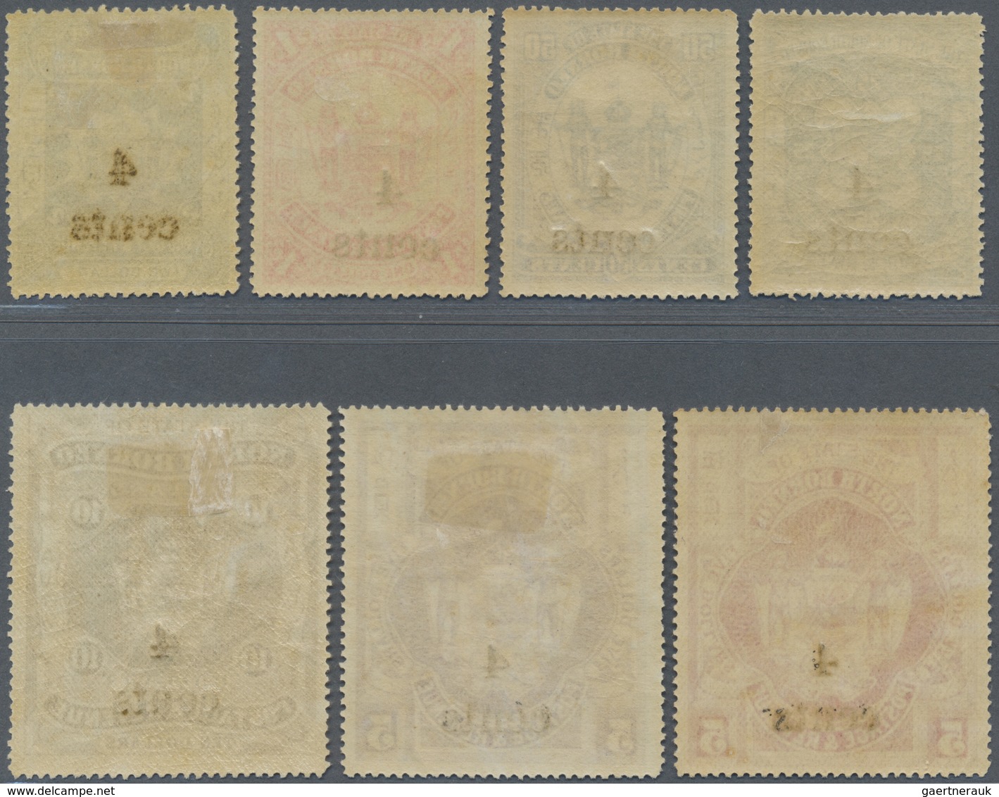 * Nordborneo: 1904/1905, Pictorial And Coat Of Arms Definitives Surcharged Locally '4 Cents' Complete - North Borneo (...-1963)