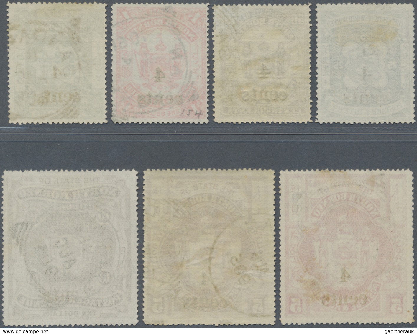 O Nordborneo: 1904/1905, Pictorial And Coat Of Arms Definitives Surcharged Locally '4 Cents' Complete - North Borneo (...-1963)