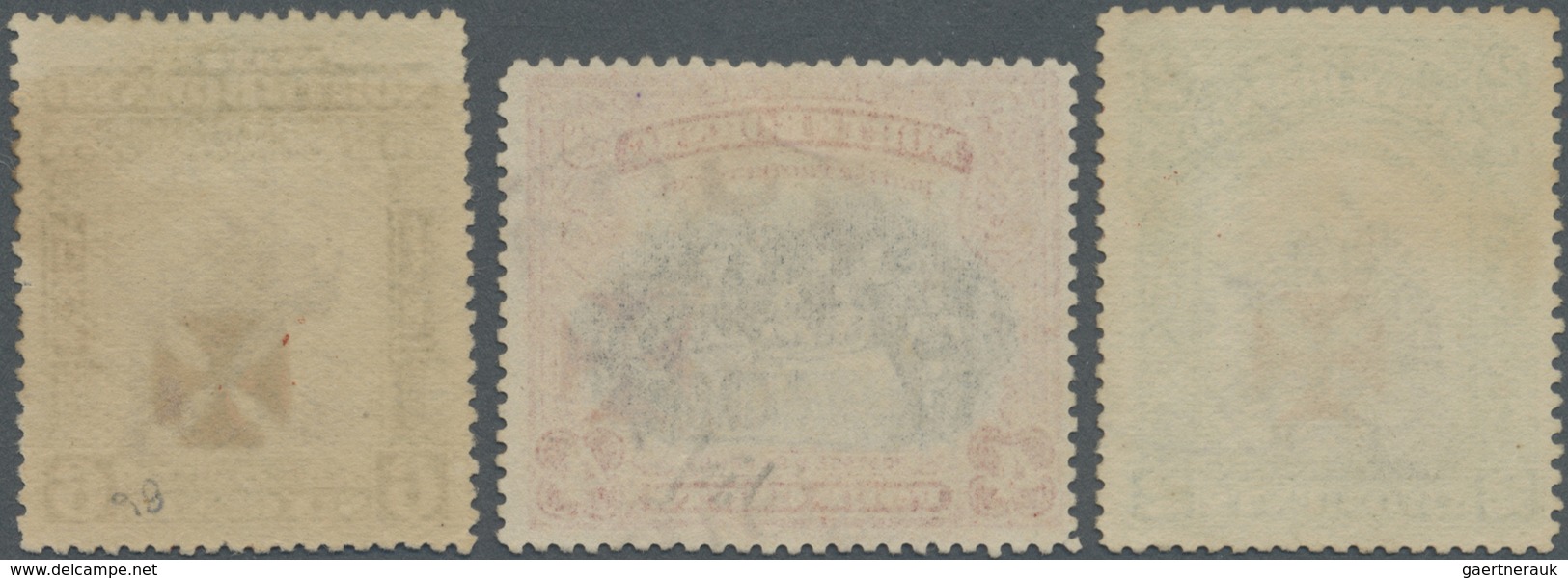 O Nordborneo: 1916, Pictorial Definitives With CROSS Opt. In Vermilion Three Values Incl. 2c., 4c. And - Noord Borneo (...-1963)