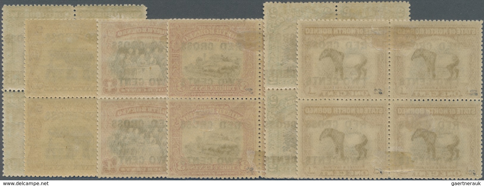 * Nordborneo: 1918, Pictorial Definitives With Opt. 'RED CROSS TWO CENTS' Part Set Of 11 Stamps 1c. To - Noord Borneo (...-1963)