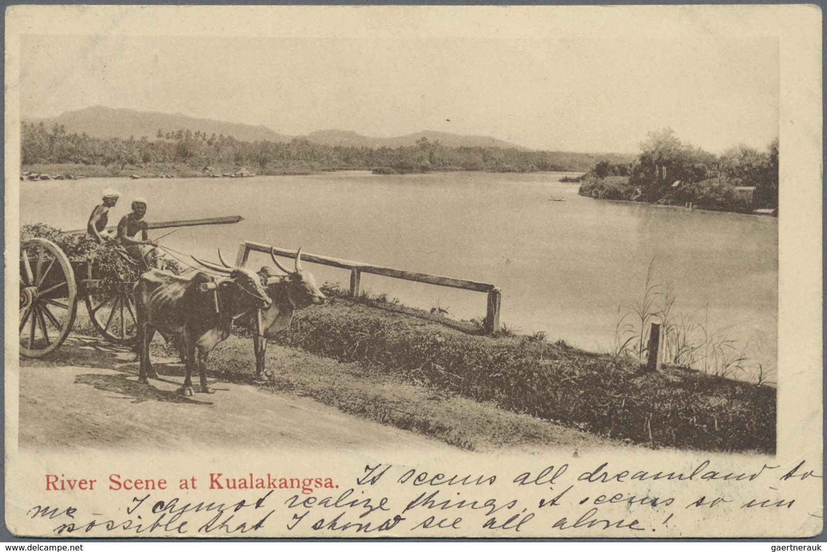 Br Singapur: 1901. Picture Post Card Of 'River Scene At Kualakangsa' Addressed To Tientsin, China Beari - Singapore (...-1959)