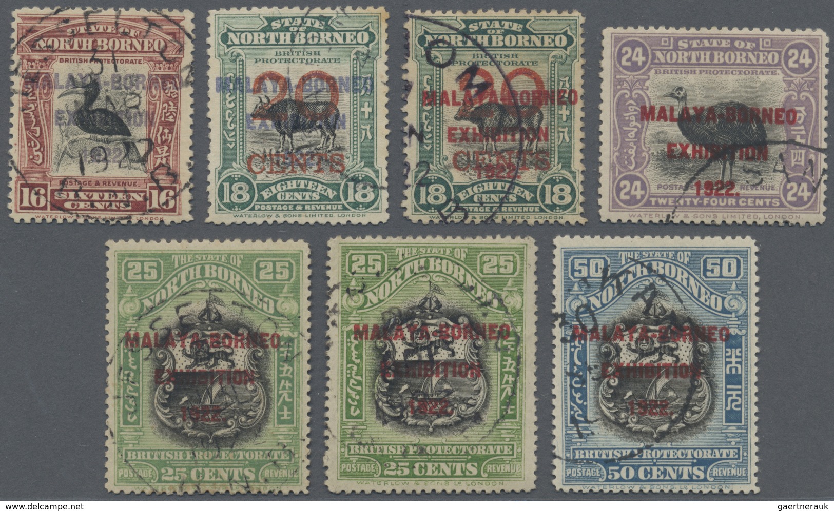 O Nordborneo: 1922, Malaya-Borneo Exhibition Complete Set Of 14 And Additional 20 On 18c. With Red Opt - North Borneo (...-1963)