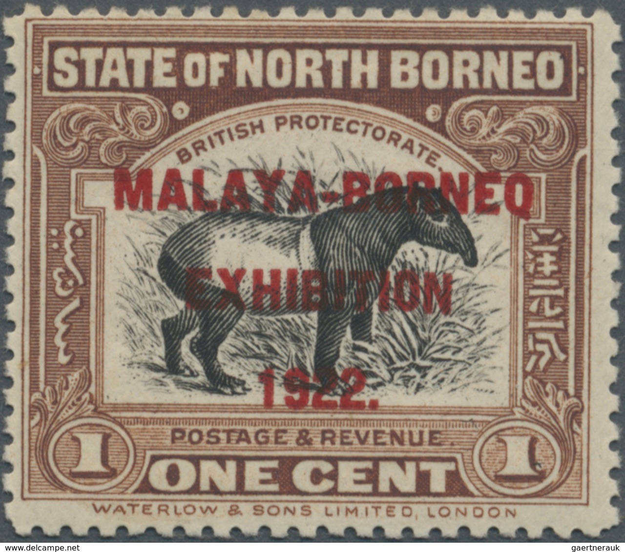 * Nordborneo: 1922, Malaya-Borneo Exhibition 1c. 'Malayan Tapir' With Opt. Variety 'BORNEQ' Mint Light - North Borneo (...-1963)