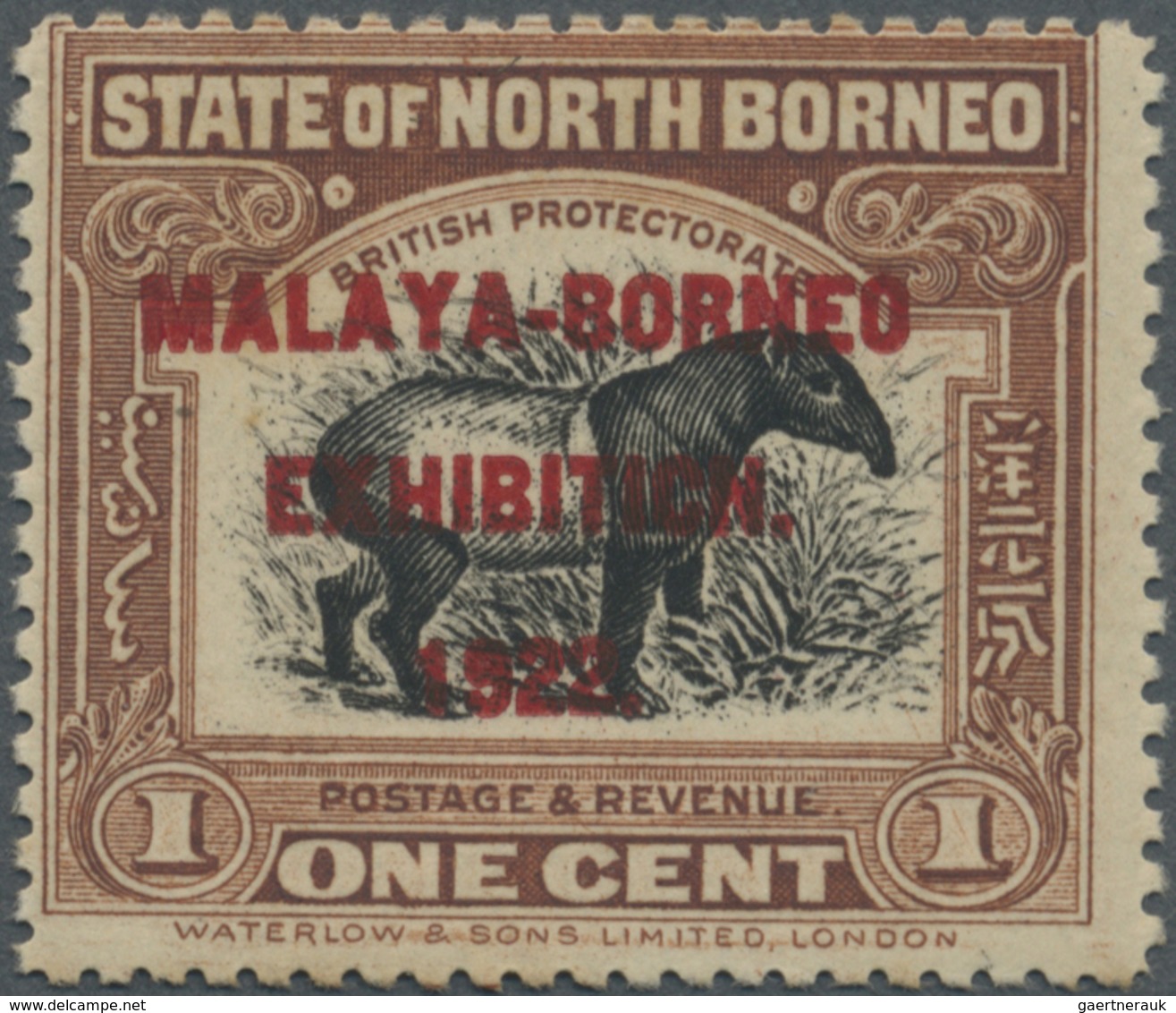 * Nordborneo: 1922, Malaya-Borneo Exhibition 1c. 'Malayan Tapir' With Opt. Variety 'EXHIBITICN.' With - Noord Borneo (...-1963)