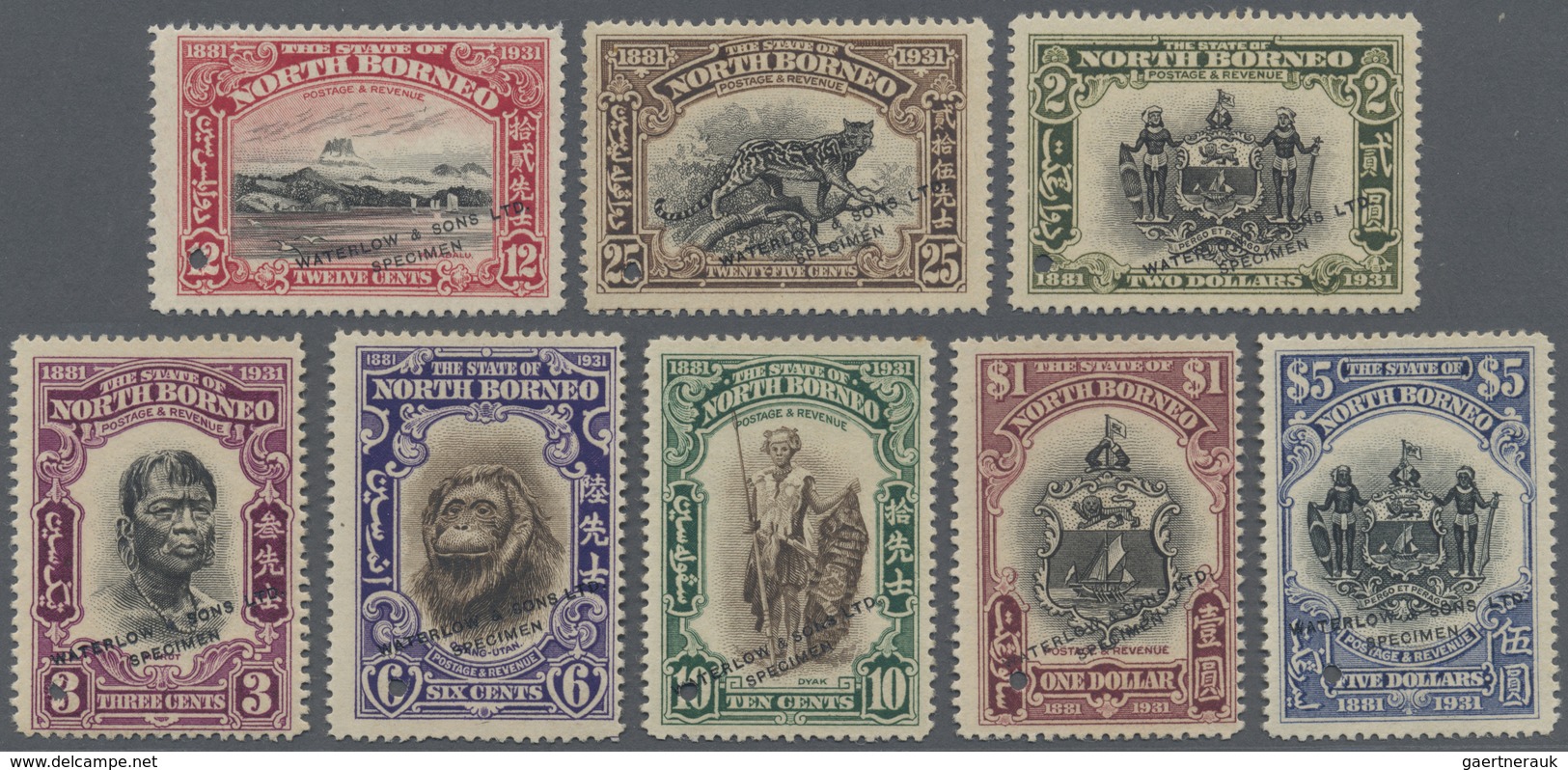 (*) Nordborneo: 1931, 50th Anniversary Of British North Borneo Company Complete Set Of Eight In Perforat - Noord Borneo (...-1963)