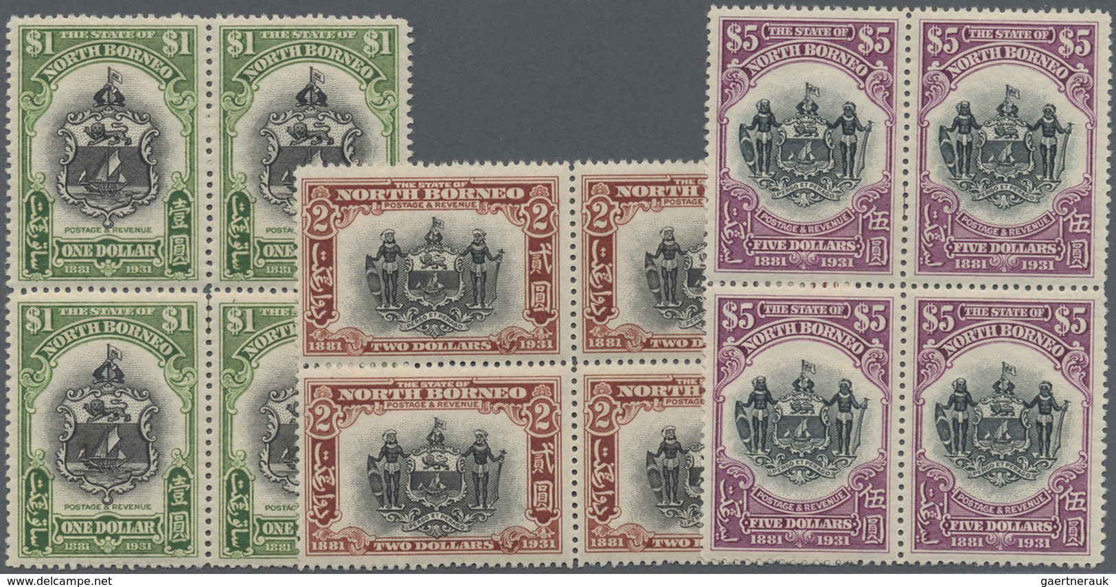 **/* Nordborneo: 1931, 50th Anniversary Of British North Borneo Company Complete Set Of Eight In Blocks O - North Borneo (...-1963)