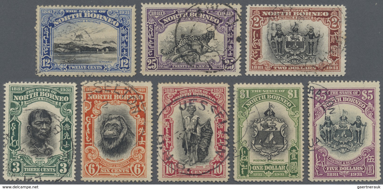 O Nordborneo: 1931, 50th Anniversary Of British North Borneo Company Complete Set Of Eight Fine Used W - Noord Borneo (...-1963)