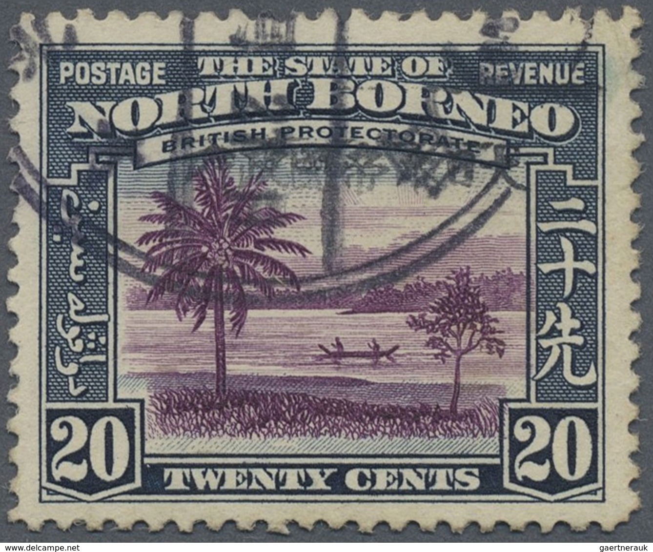 O Nordborneo: Japanese Occupation,  1942, 20 C. With Black Overprint, Used (SG Cat.  £800.-). - North Borneo (...-1963)