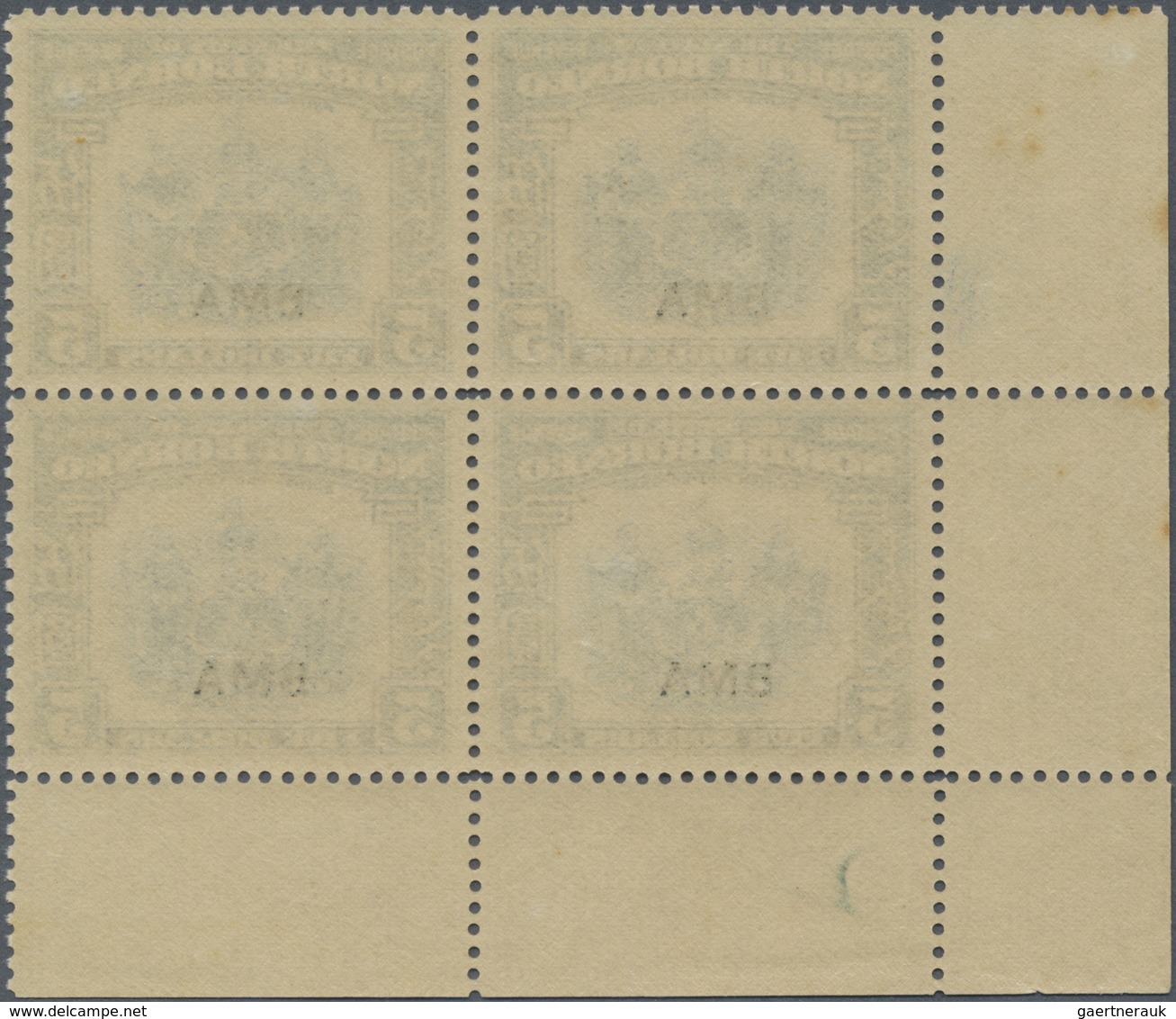 ** Nordborneo: 1945, Pictorial And Coat Of Arms Definitives With Opt. 'BMA' Complete Set In Blocks Of F - North Borneo (...-1963)