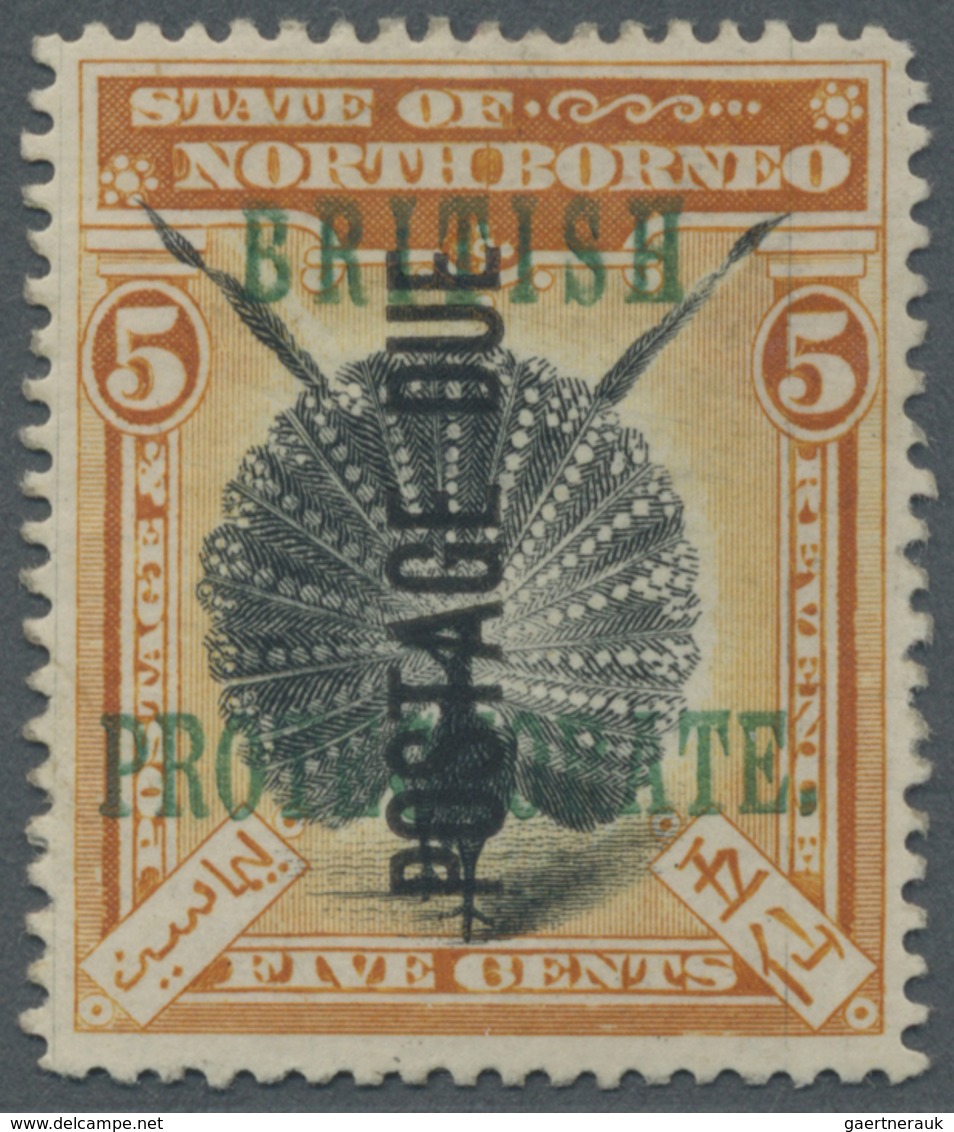 * Nordborneo - Portomarken: 1902-12 5c. Black & Orange-vermilion, Overprinted Vertically, Mounted Mint - Noord Borneo (...-1963)