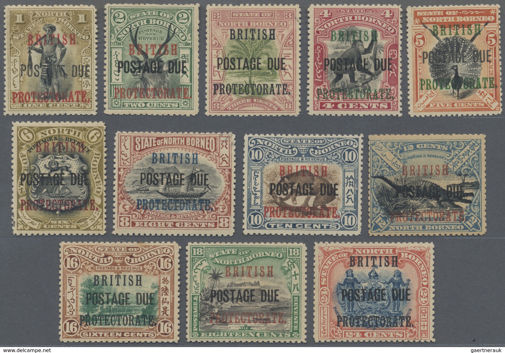 * Nordborneo - Portomarken: 1902/1912, Pictorial Definitives With Opt. 'BRITISH PROTECTORATE' In Diffe - Noord Borneo (...-1963)