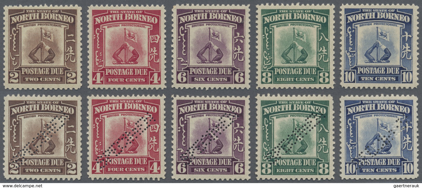 ** Nordborneo - Portomarken: 1939, Postage Dues 'Crest Of The Company' Complete Set Of Five And Another - Noord Borneo (...-1963)