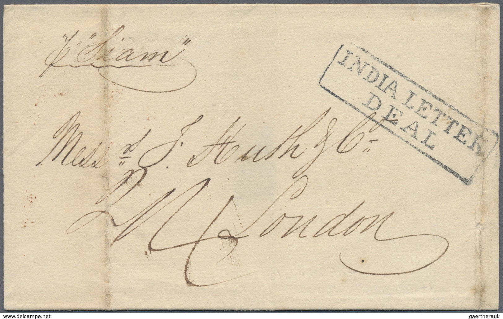 Br Singapur: 1838. Stampless Envelope (folds) Written From Singapore Dated 'May 26 1838' Addressed To L - Singapore (...-1959)