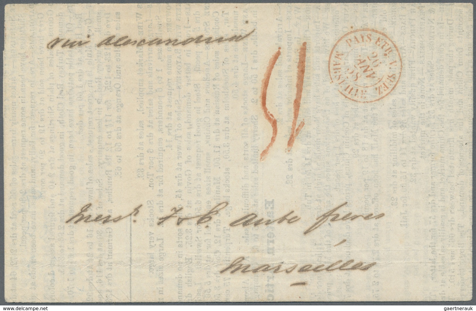 Br Singapur: 1857. Stampless Printed Circular Written From Singapore Dated '21st Dec 1857' Addressed To - Singapore (...-1959)