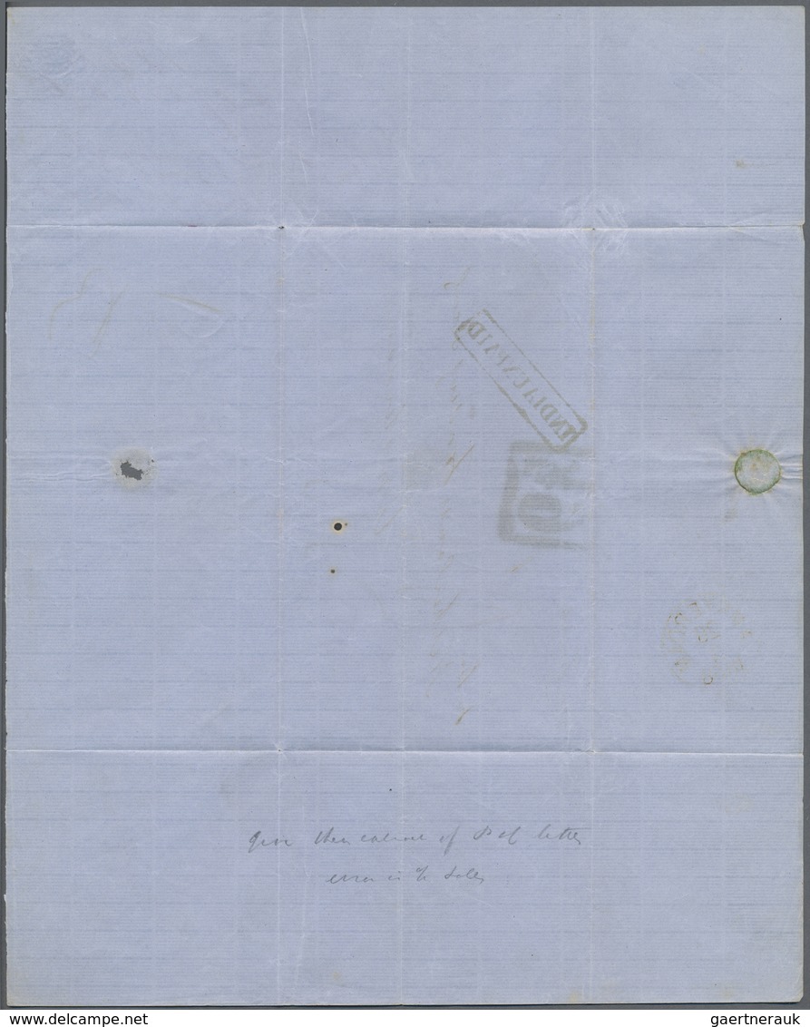 Br Singapur: 1858. Stampless Envelope Written From Singapore Dated '23rd Feb 1858' Addressed To The 'Ne - Singapore (...-1959)