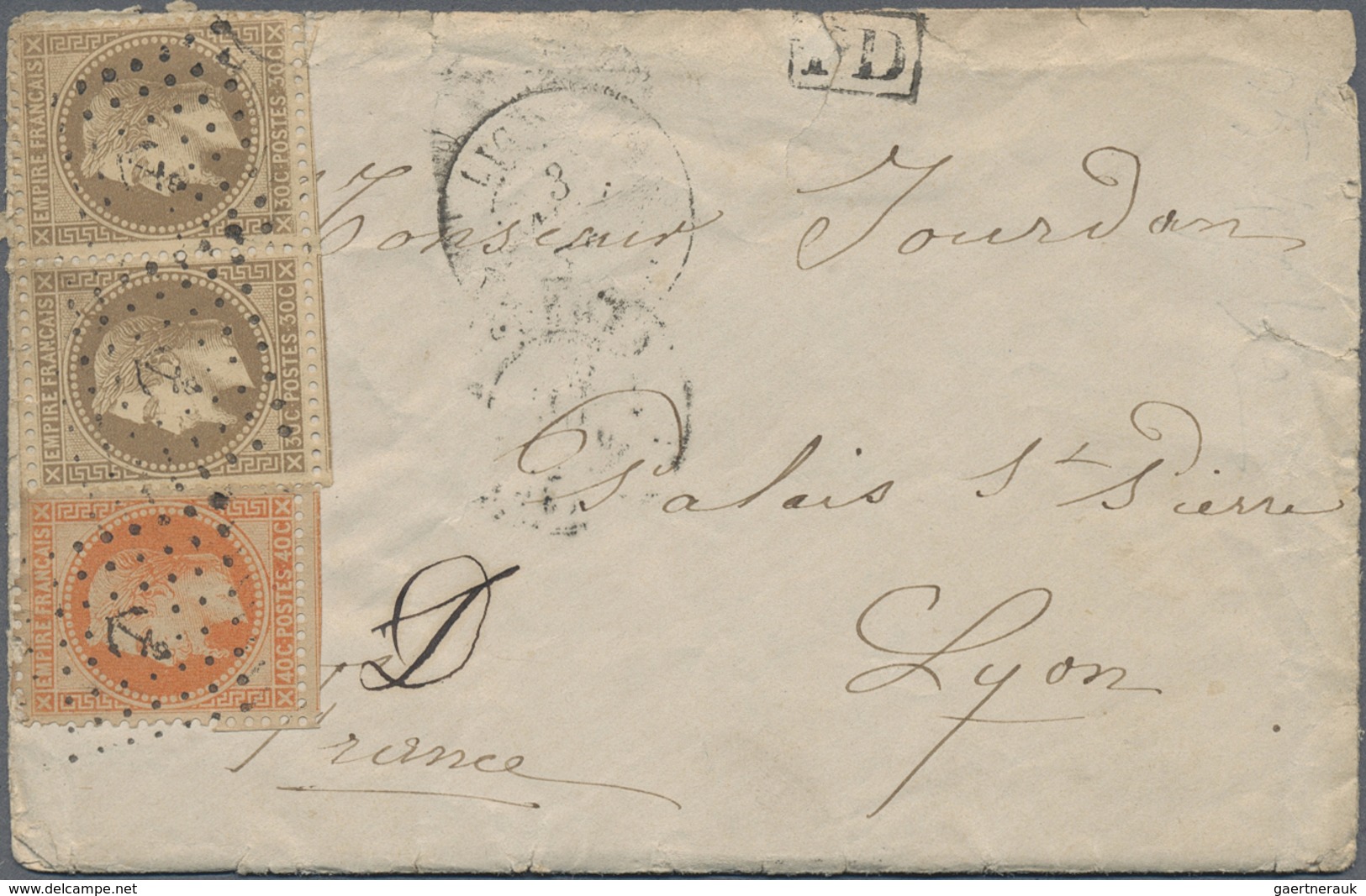 Br Singapur: 1872. Envelope Written On Board The French Steamer "Peiho" Endorsed 'Dans Le Detroit De Ma - Singapore (...-1959)