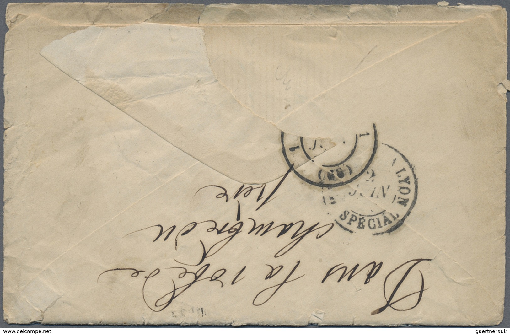 Br Singapur: 1872. Envelope Written On Board The French Steamer "Peiho" Endorsed 'Dans Le Detroit De Ma - Singapore (...-1959)