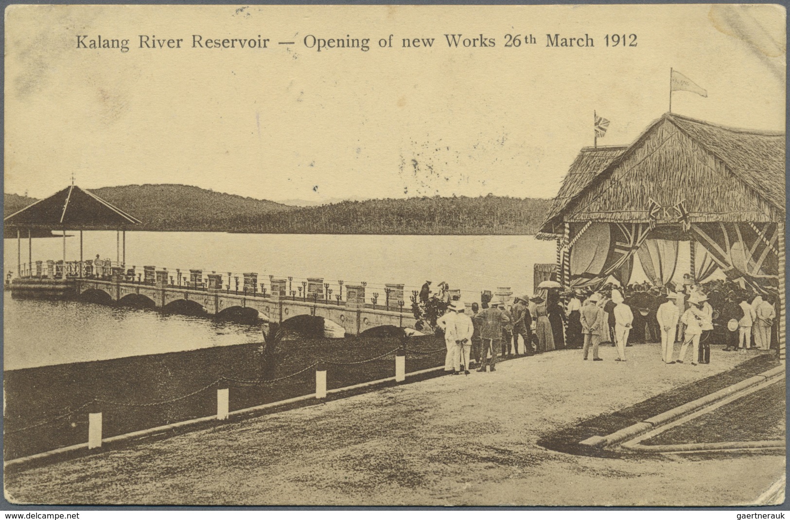 Br Singapur: 1920. Picture Post Card 'Opening Of The New Works 26th March 1912, Kalang River' Addressed - Singapore (...-1959)