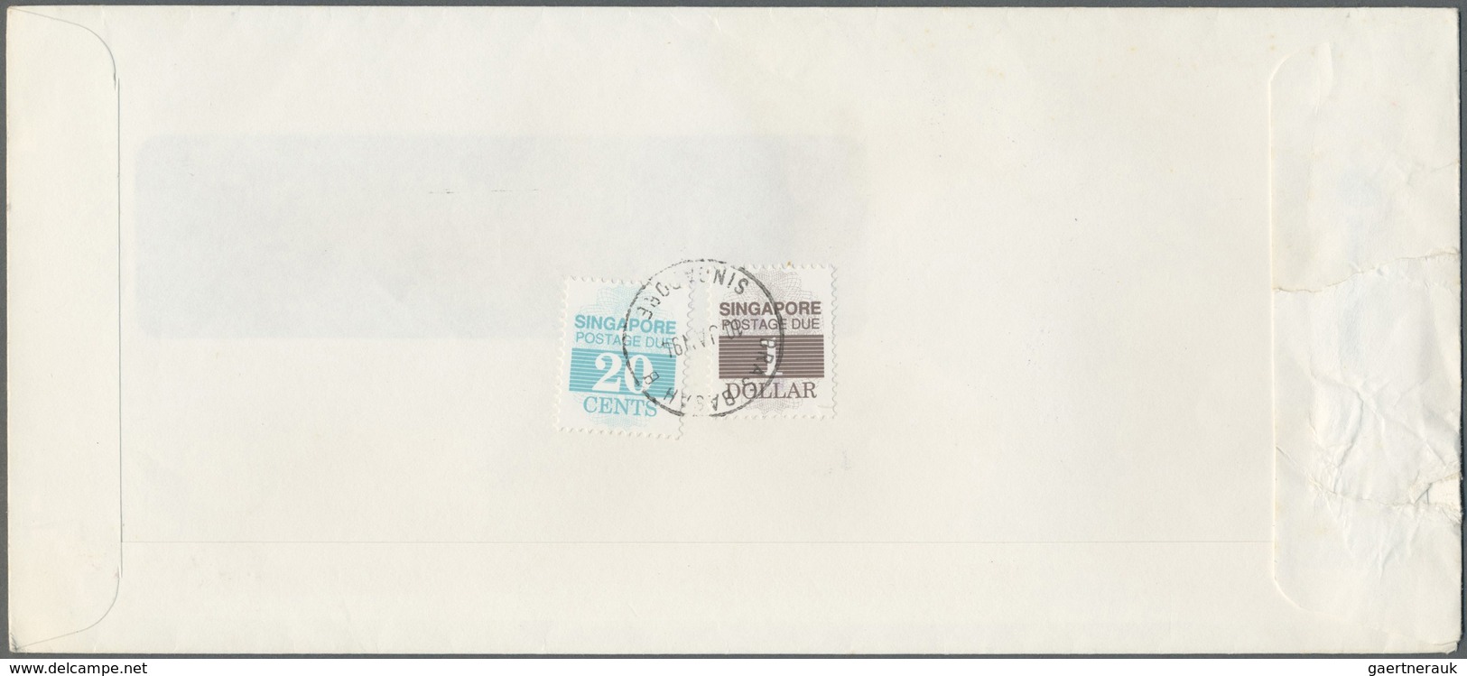 Br Singapur - Portomarken: 1991, postage dues on 9 unpaid covers from BP Singapore correspondence, diff