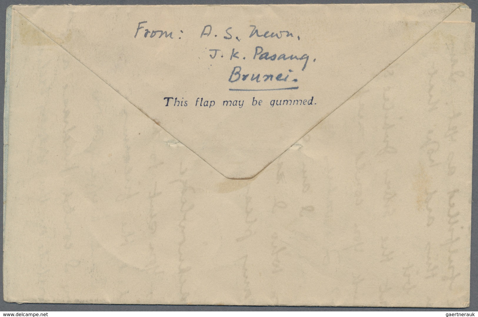 Br Brunei: 1948, Air Mail Letter Card Addressed To USA Franked With 30c. Brunei River Tied By BRUNEI Da - Brunei (1984-...)