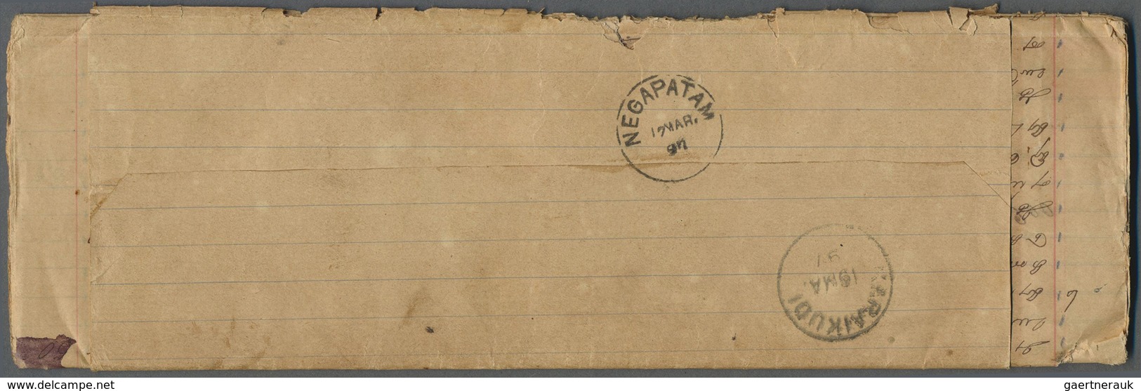 Br Malaiische Staaten - Straits Settlements: 1898, Book Post Wrapper With Complete Content Franked With - Straits Settlements