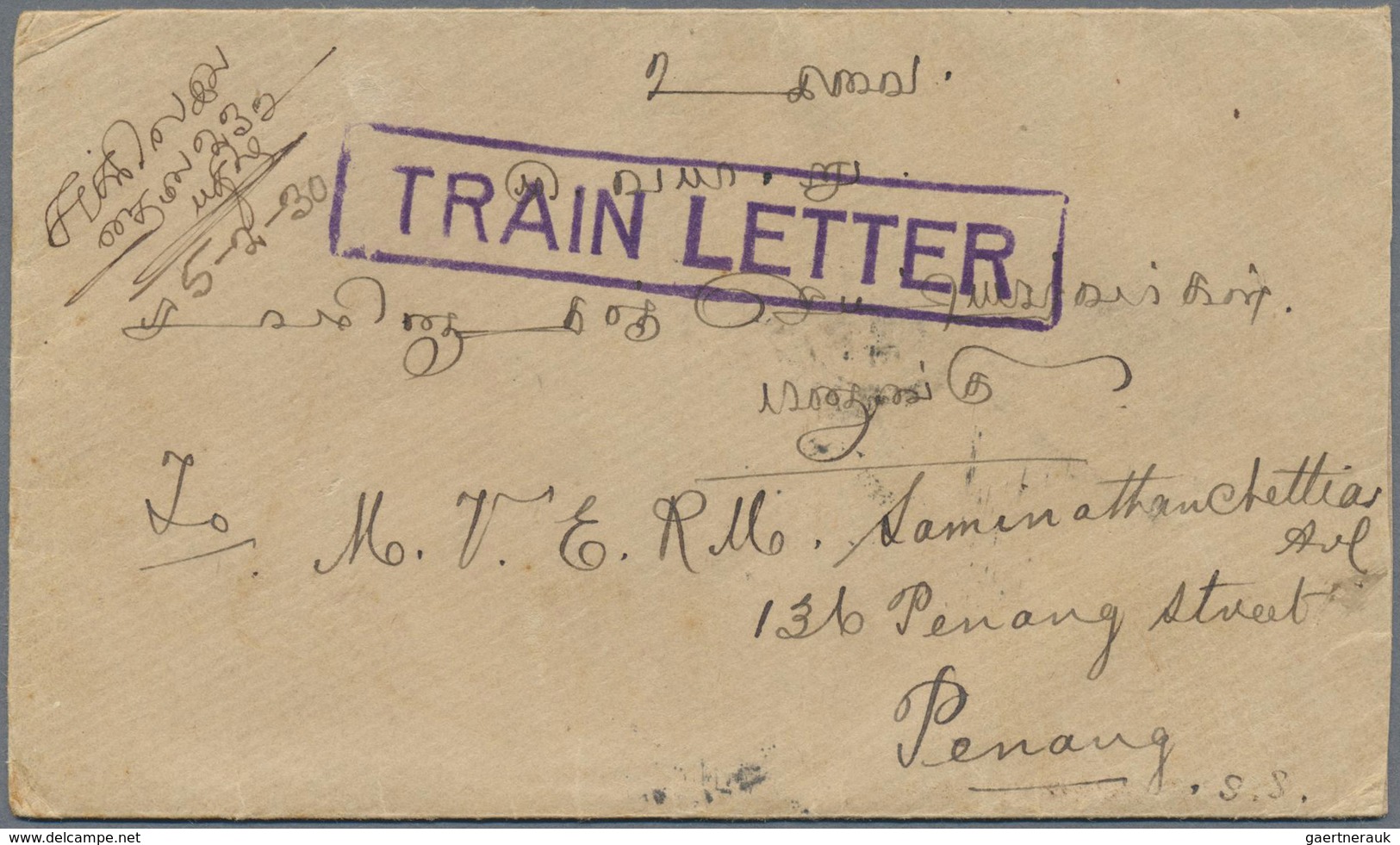 Br Malaiischer Staatenbund: 1936/1950, Three Letters All Stamped With Different "TRAIN LETTER" Marks. - Federated Malay States