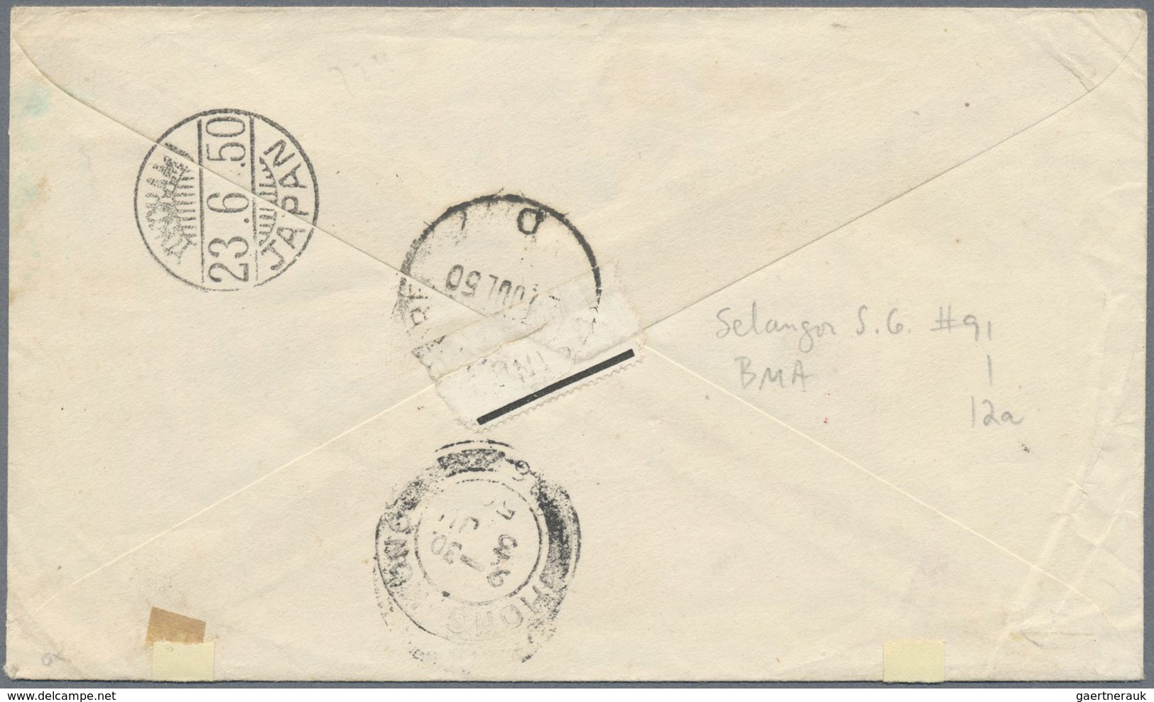 Br Malaiische Staaten - Kelantan: 1950, Letter From KANTAN Addressed To Kanagawa, Japan Bearing 1c And - Kelantan