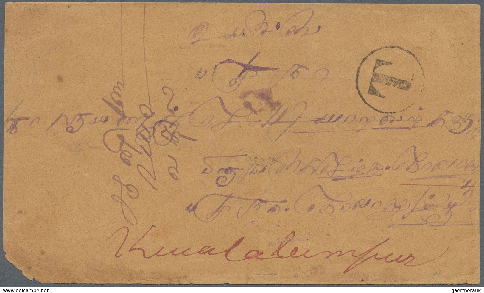 Br Malaiische Staaten - Penang: 1900, Incoming Unpaid Cover (corner Fault) From "KELANILA/PUDUKOTAH 11 - Penang