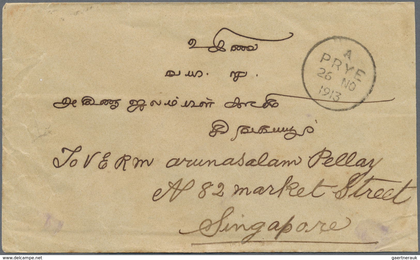 Br Malaiische Staaten - Perak: 1913, 1c. Green (3, One Faulty) On Reverse Of Cover From "PRYNE 26 NO 19 - Perak