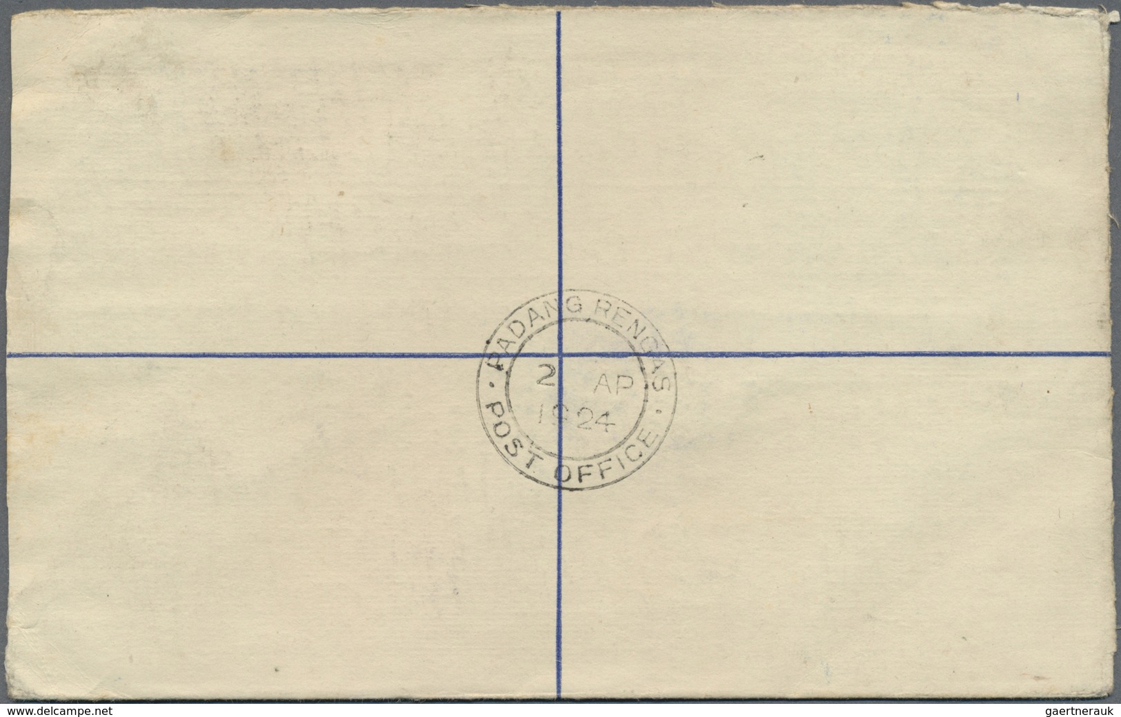 GA Malaiische Staaten - Perak: 1924, Uprated Registered Stationery Envelope 10c. Blue (RE3a) Used From - Perak