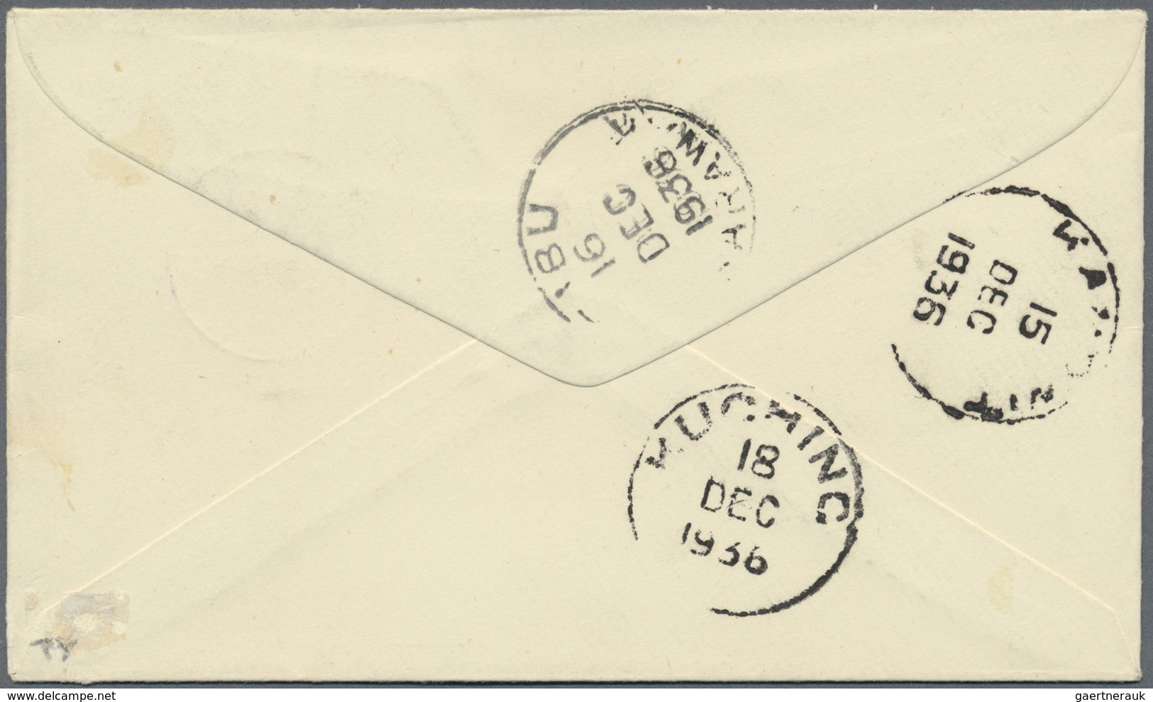 Br Malaiische Staaten - Sarawak: 1936, Cover With 1c And 4c Brooke Tied By "MELUAN SARAWAK 13 DE 1936" - Andere & Zonder Classificatie