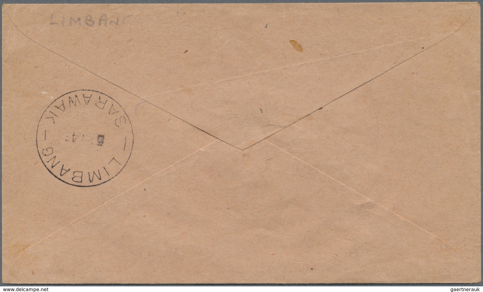 Br Malaiische Staaten - Sarawak: 1946, Letter Bearing 2c, 3c And Pair 10c BMA Datestamped LIMBANG, SARA - Andere & Zonder Classificatie