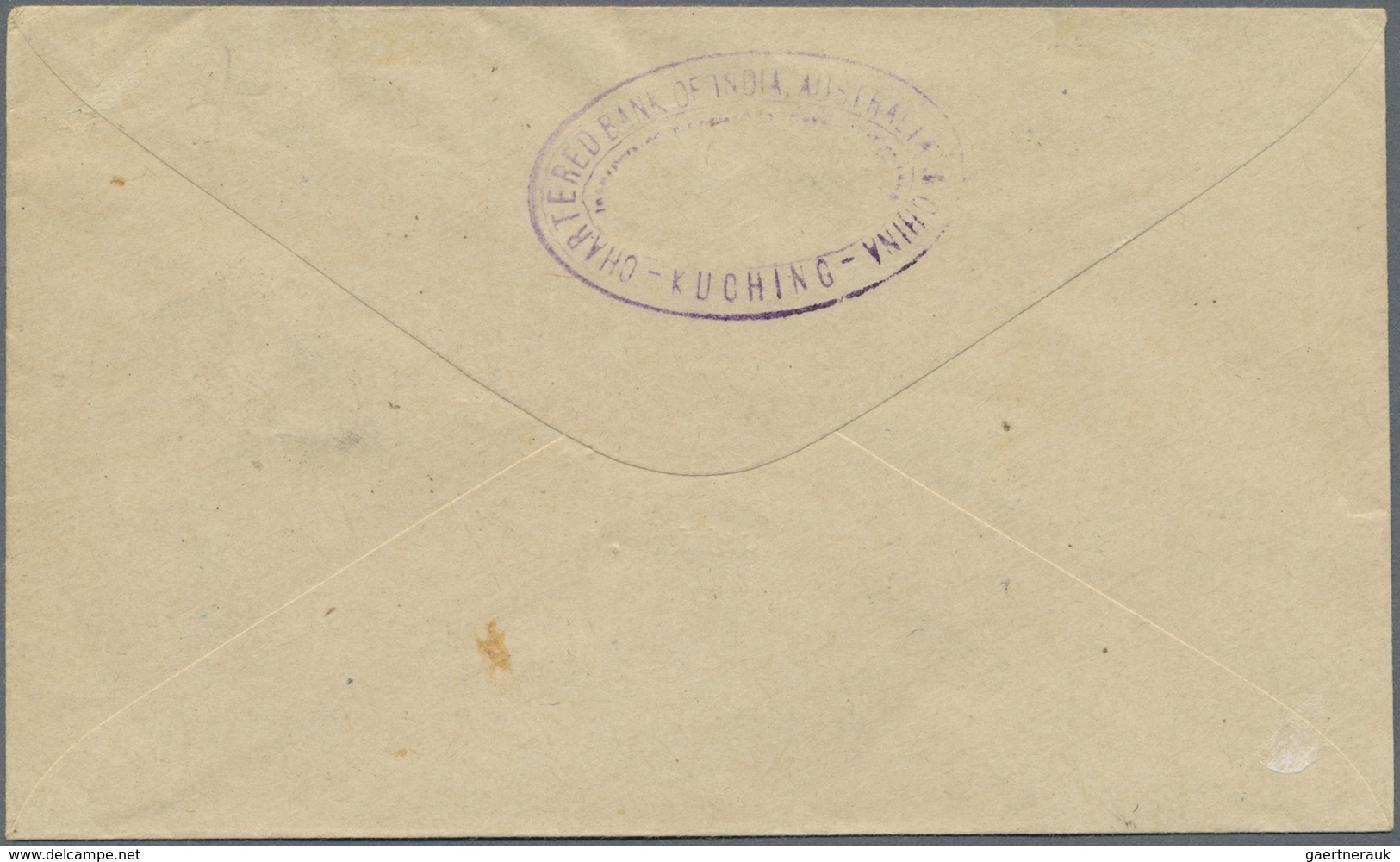 Br Malaiische Staaten - Sarawak: 1947, Cover Bearing Pair 5c Brooke Tied By KUCHING PQAUEBOT Datestamp. - Other & Unclassified