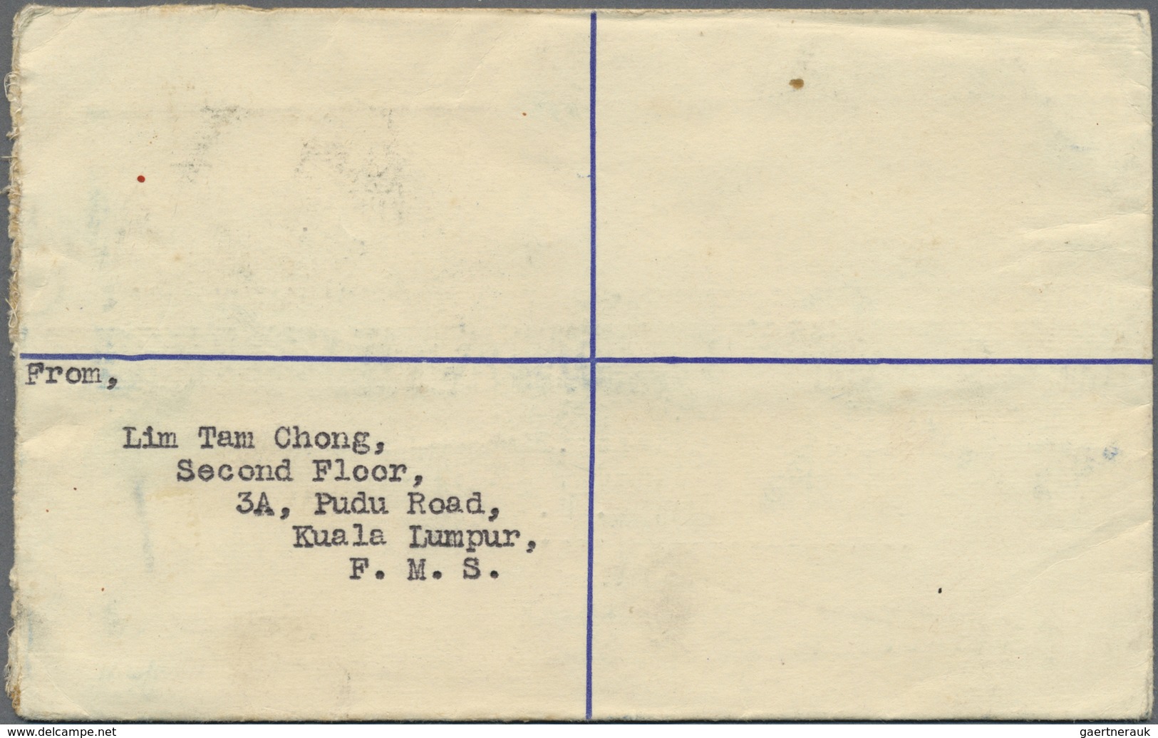 Br Malaiische Staaten - Selangor: 1905/1941, smal lot of 5 items containing airmail letter franked with