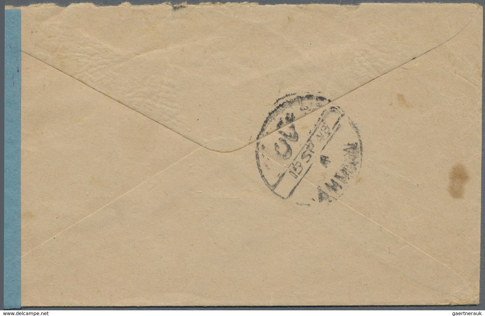 Br Singapur: 1948, BMA 10c. Purple On Cover 30JUL48 To Amman/Transjordan With Arrival Mark 15.9. On Rev - Singapore (...-1959)