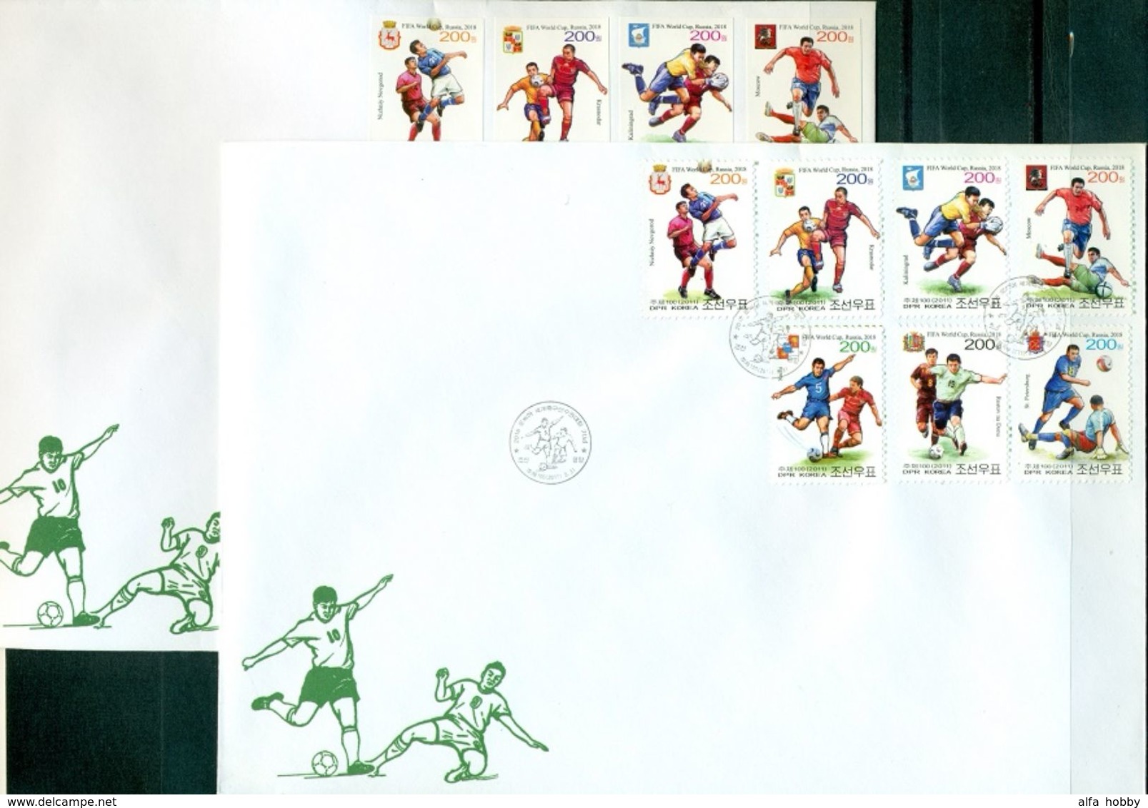 Nord North Korea  World Cup 2018,  7 Stamps + Sheetlet + Imperforated, 4 FDC - 2018 – Russia