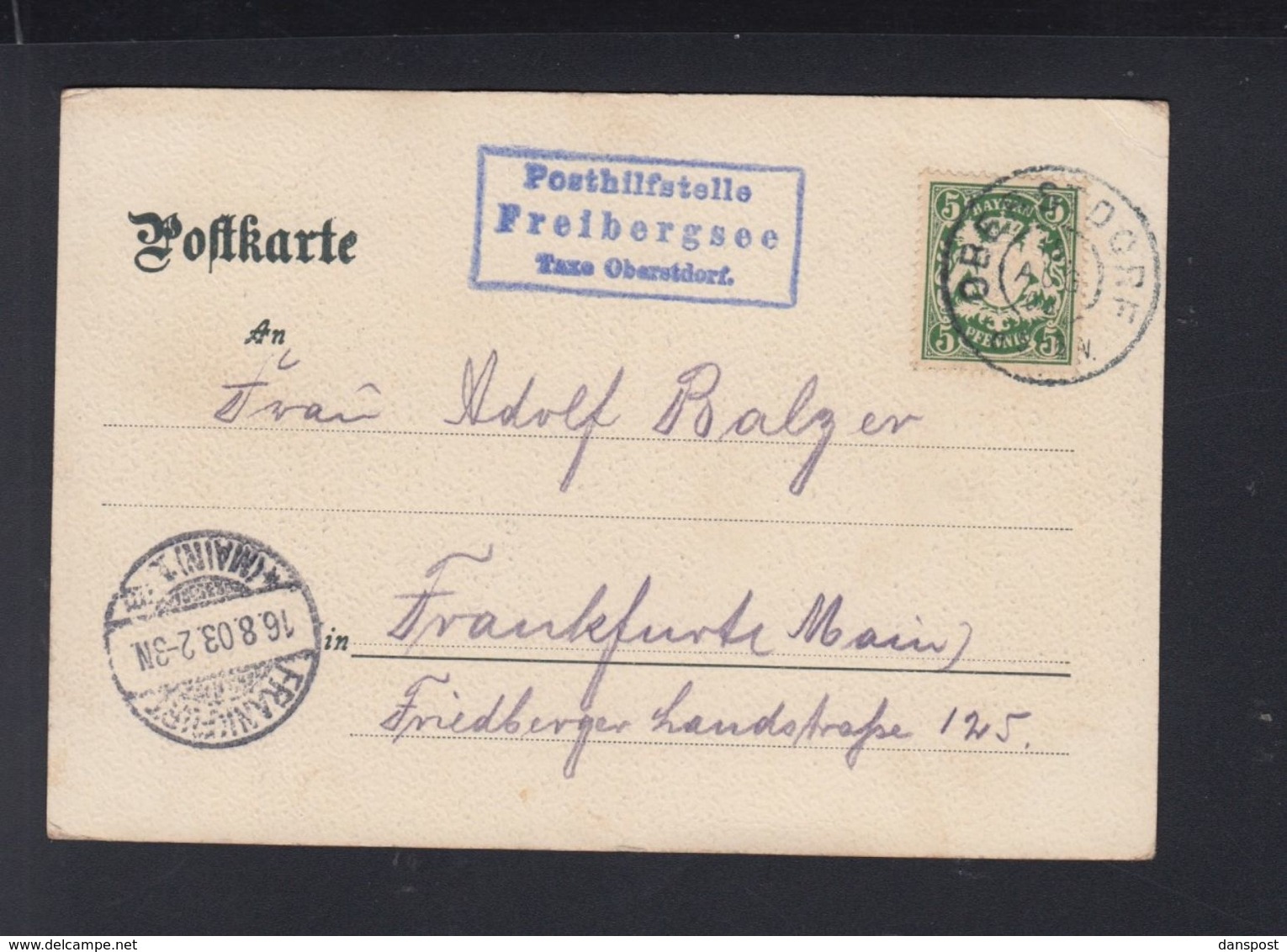 Bayern AK 1903 Posthilfsstelle Freibergsee - Storia Postale