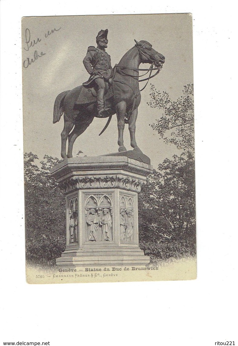 Cpa - Suisse - GENEVE - Statue Du Duc De Brunswick - Cheval Cavalier - - Genève