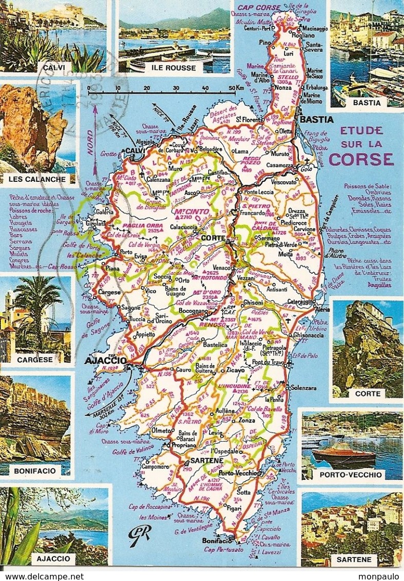 carte routière de la corse