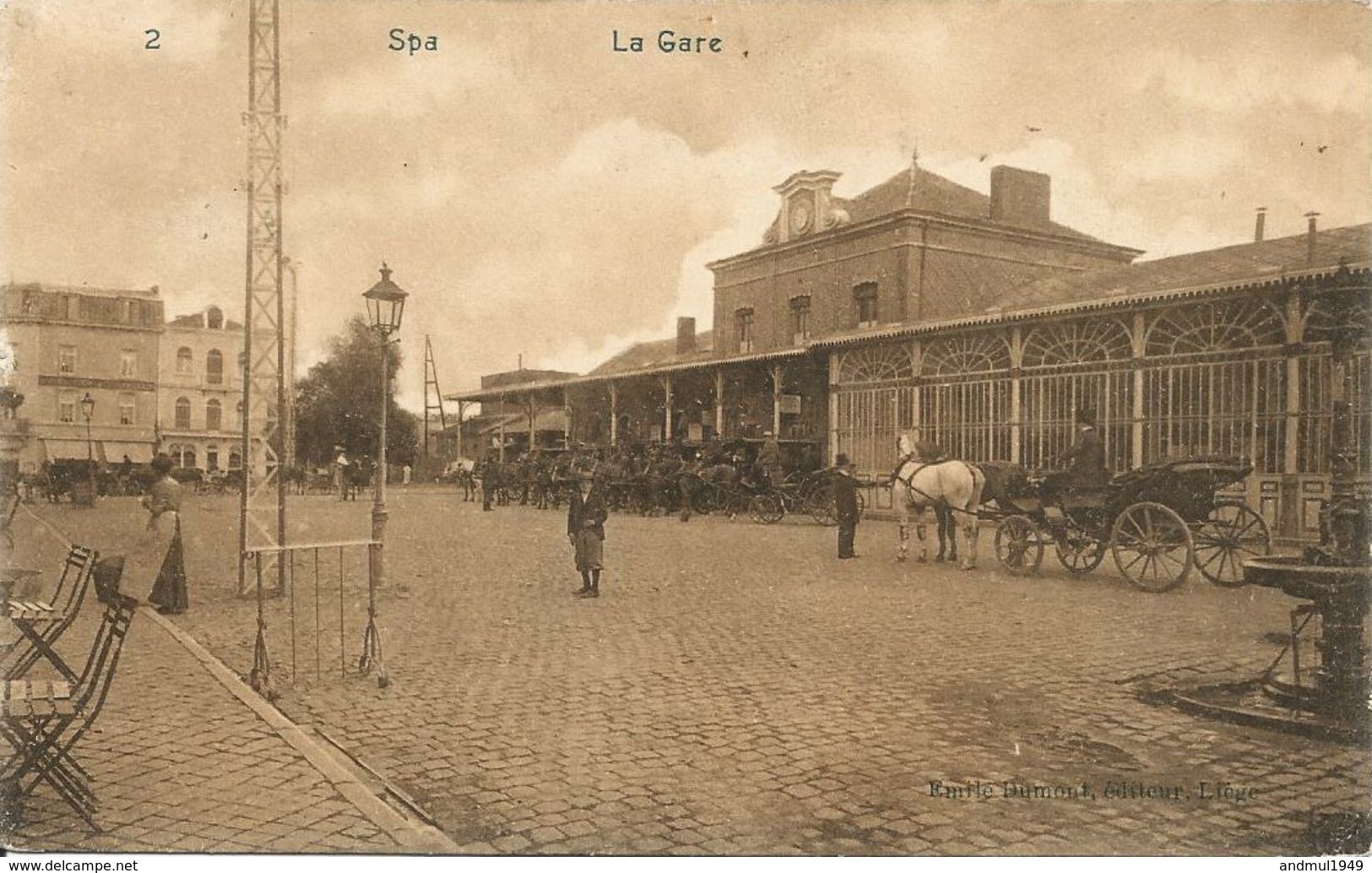 SPA - La Gare - A Circulé, Timbre Enlevé - Edit. Emile Dumont - Spa