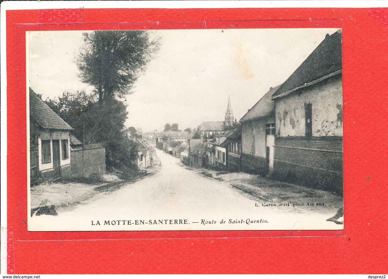80 LAMOTTE En SANTERRE Cpa Route De Saint Quentin         Edit Caron - Autres & Non Classés