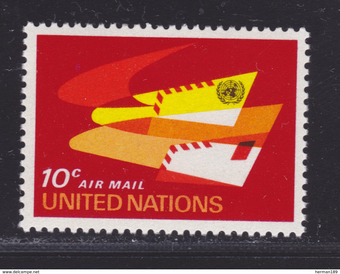 NATIONS UNIES NEW-YORK AERIENS N°   10 ** MNH Neuf Sans Charnière, TB (D4707) - Poste Aérienne