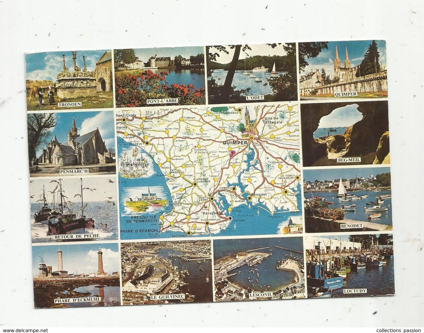 Carte Géographique , 29, LA CORNOUAILLE , Multivues, Voyagée1987 , Ed. Jack - Landkarten