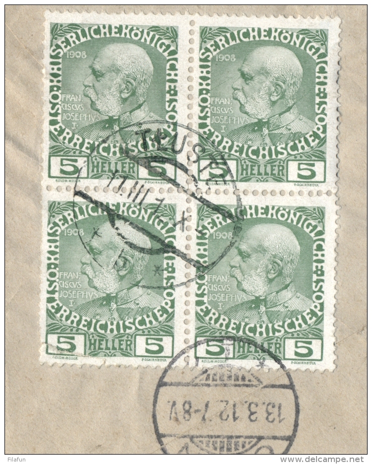 Österreich - 1912 - 11 Stamps On Backside Of Cover From Tluste (now In Poland) To Cöln / Deutschland - 1 Stamp Off - Briefe U. Dokumente