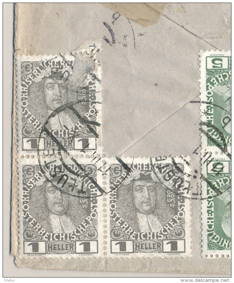 Österreich - 1912 - 11 Stamps On Backside Of Cover From Tluste (now In Poland) To Cöln / Deutschland - 1 Stamp Off - Cartas & Documentos