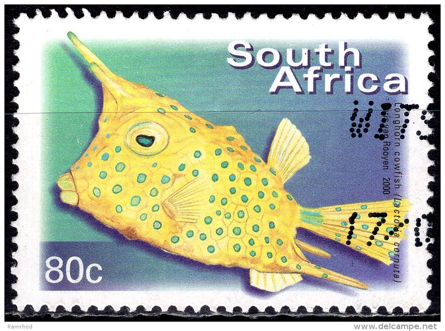 SOUTH AFRICA 2000 Flora And Fauna - 80c - Long-horned Cowfish FU - Oblitérés