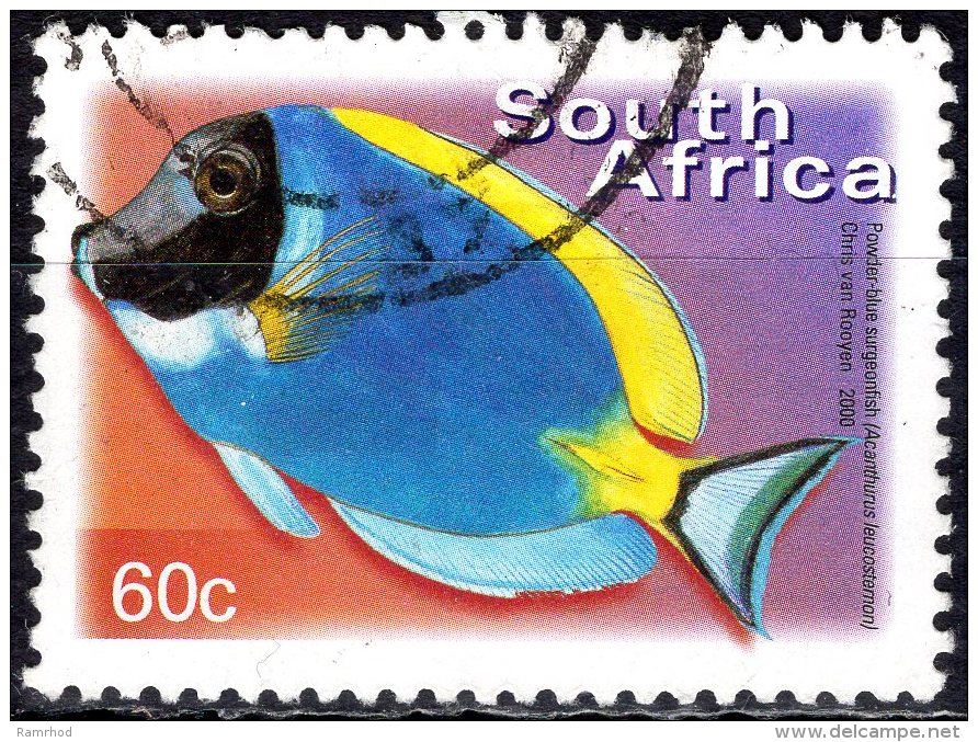 SOUTH AFRICA 2000 Flora And Fauna - 60c - Powder-blue Surgeonfish FU - Oblitérés