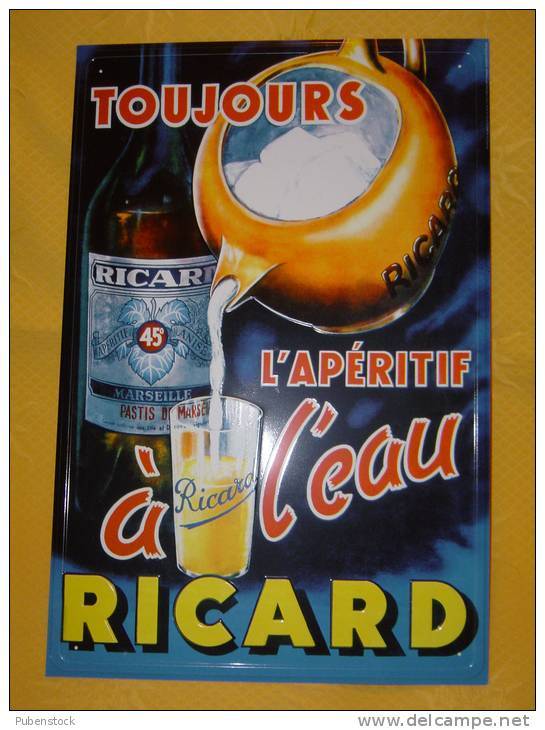 Plaque Métal "RICARD" - Plaques En Tôle (après 1960)