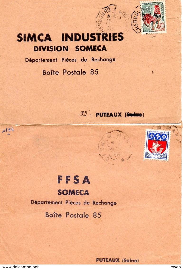 Devant De Lettres Simca Industries Division SOMECA. Puteaux (Années 60). - Landwirtschaft