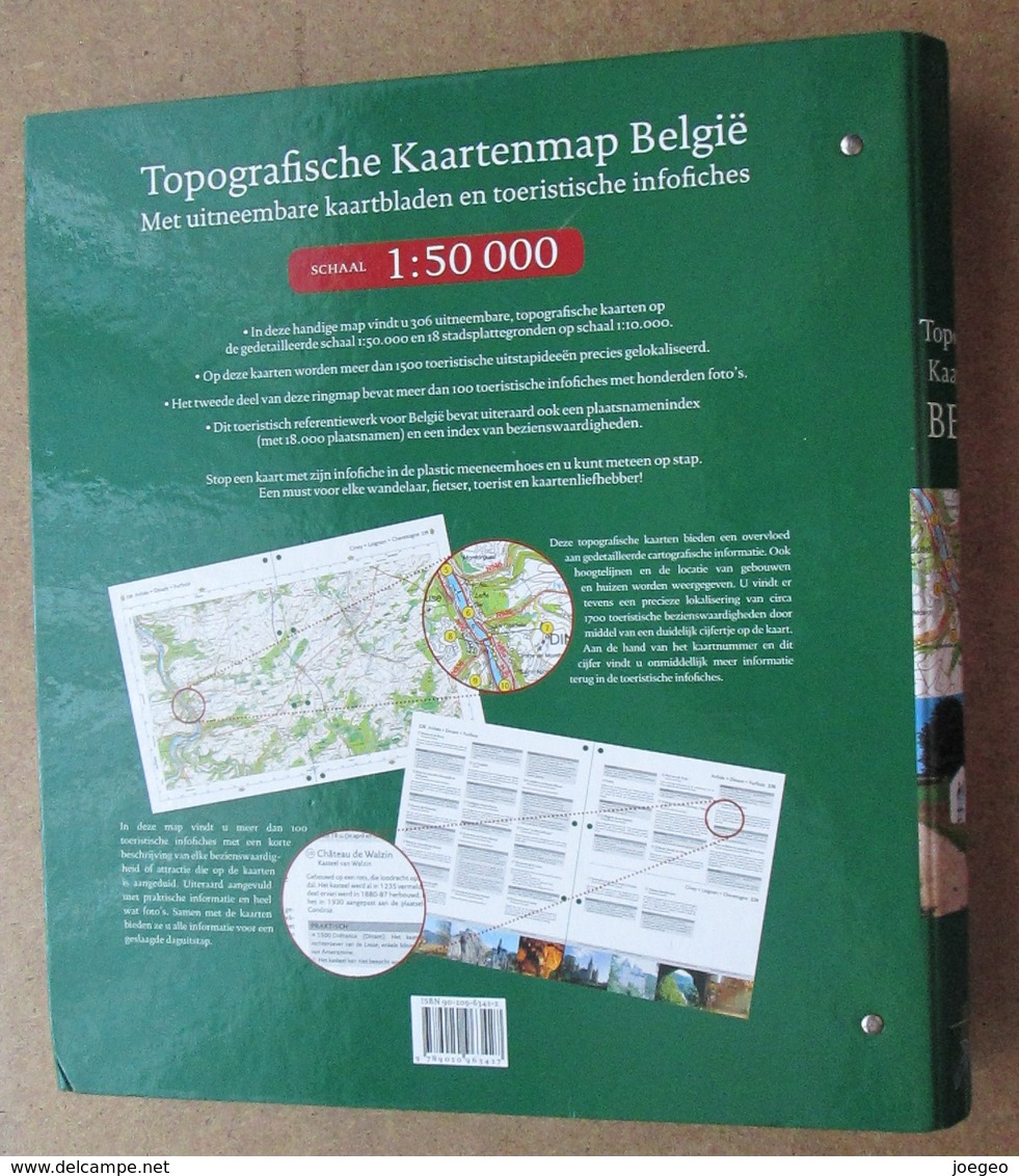 Topografische Kaartenmap België Met 1500 Toeristische Uitstapideeën / Touring Lannoo - Sachbücher